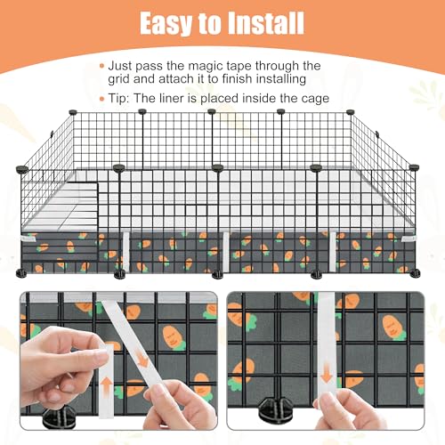 Guinea Pig Cage Liner 24" X 48", Rabbit Cage Liner with Carrot Pattern | Water-resistant and Washable Guinea Pig Liner for Hamster, Hedgehog, Ferrets and Other Small Pet (Dark Green)