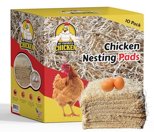 My Favorite Chicken Nesting Box Pads for Chickens - Accessories for Hens, Chicken Coops and Laying Eggs - Square Liners Fit in Your Coop - Natural Fiber Material Bedding Mats - style: Regular (No Herbs)