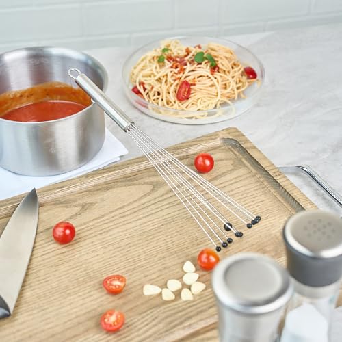 Restaurantware 12.5 in Stainless Steel Ball Whisk with Silicone Tips - German Standard Sauce & Gravy Whisk, Non-Scratch, Dishwasher Safe - Non-Stick Silicone Ball Whisk for Baking - color: Ball Whisk with Silicone Tips, size: 12 1/2"