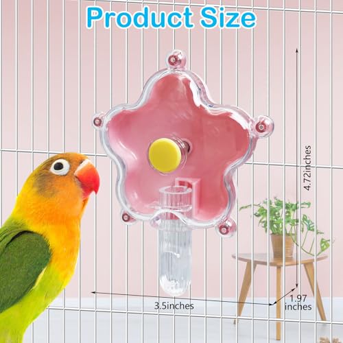 BNOSDM Bird Foraging Toys Cockatiel Foraging Wheel Parrot Cage Spinning Toys Parakeet Enrichment Puzzle Feeder Toy for Budgies Lovebirds Canaries (Pink) - color: Pink
