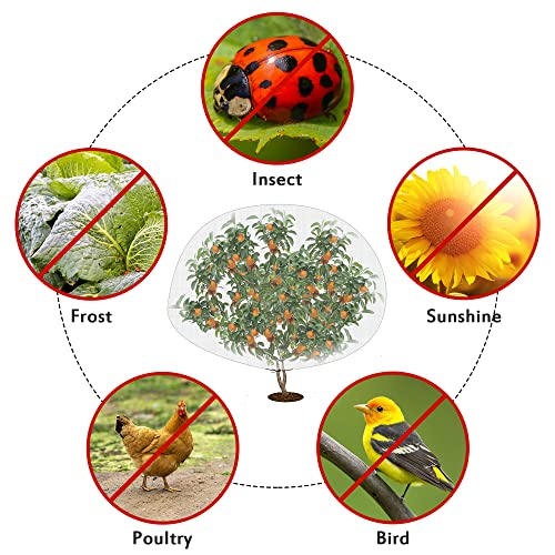 PURPLE STAR 1N 6.2 x 8.2 Feet Insect Bird Barrier Netting Mesh with Drawstring, Garden Bug Netting Plant Cover for Protect Plant Fruit Flower from Insect Bird - color: 6.2x8.2 Ft