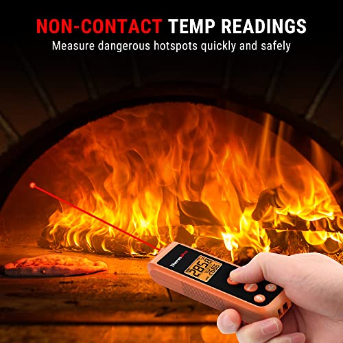 TempPro TempScan Mini-Sized Infrared Thermometer Gun for HVAC Engine BBQ | Temperature Gun with Max/Min/Avg Display, Infrared Thermometer for Cooking Pizza Oven Accessories, -58~1022°F Temp Gun - style: IR Thermometer with Laser