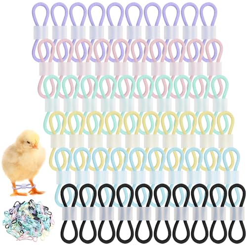 Patelai 100 Sets Baby Chick Leg Bands Splay Hobbles Brace Adjustable Poultry Leg Bands for Newborn Chick Bird Ducks of 1 to 3 Days Newly Hatched