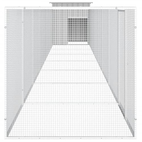 Industrial Style Chicken House with Easy Assembly, Large Galvanized Steel Poultry Coop for Multiple Chickens, Outdoor Chicken Cage Grey