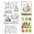 GLOBLELAND Easter Cross Clear Stamps and Metal Die Cuts Spring Easter Egg Transparent Stamp Peace Dove Cutting Dies for Card Making Embossing Scrapbooking - style: Easter Cross