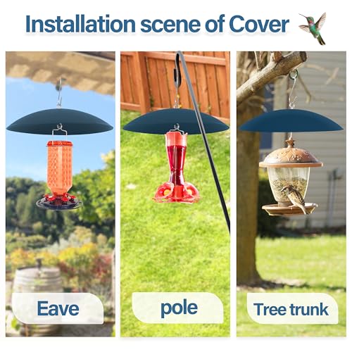 Bird Feeder Dome Guard,Squirrel Baffle for Hanging Feeder,13-Inch Cover for Shepherd's Hook in the Outdoors,Smart Birds Feeder's Umbrella(Blue), 2 Pack - color: Blue, size: 13Inch / 2 Packs