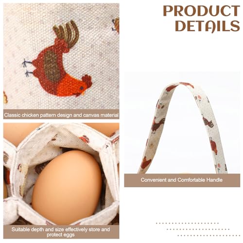 2 Pieces Egg Basket Mini Egg Collecting Bags Gathering Basket with 7 Pouches for Farmhouse Chicken Hen Duck Goose Housewife Garden Transporting Storage, 8 x 2.6 Inch(Retro) - color: Retro