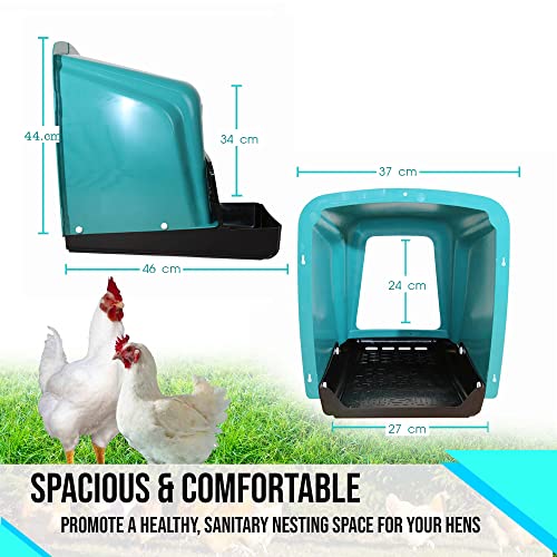 Nesting Boxes for Chicken Coops | Roll Away Hen House for Laying Eggs | Durable Plastic Chick Brooder Box with Perch & Pull Out Egg Tray for Poultry Farm | Chicken Coop Accessories (Pack of 5)