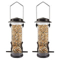 Wild Bird Feeders for Outdoors Hanging 2 Pack Stainless Steel Tube Bird Feeder, Water Resistant Finch Bird Feeder for Garden Backyard Decoration Attractive Metal Thistle Feeder (Coffee)