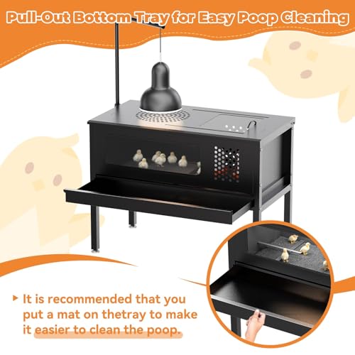 HAYOHRT Chicken Brooder Box - Stand-Up Brooder Pen for Chick Brooder with Lamp Stand & Removable Collection Tray Accommodates Up to 15 Chicks Ideal for Chickens Ducks Quails, No Lamp - size: 32.6 x16.9 x24.8''