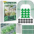 Unves 67 Pcs Garden Netting Kit, 10x25 Ft Ultra Mosquito Bird Netting with 6 Hoops & 12 Clips, Fruit Tree Netting for Patio Raised Beds Vegetable Flowers Protection Barrier - size: 10x25 Ft
