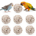 6PCS Natural Sola Balls Bird Chew Toys 2.36", Soft Shredding Biting Toy for Parakeets, Cockatiels, Budgies, Conures, Lovebirds & Small Pets