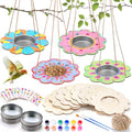 CroBlissful 12 Pack Bird Feeder Craft Kits for Kids DIY Your Own Bird Feeders with Paint and Paintbrushes Wooden Arts and Crafts for Kid Ornaments to Paint Feeders Craft for Garden (Cloud) - style: Cloud