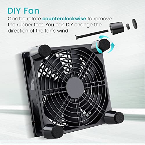 Wathai Cooling Case Fan for Receiver Xbox TV Box Router 120mm x 25mm 5V USB | USB Box 5V Power Fan Three Speed Settings for Modem DVR Computer Case Mini PC Cooling - style: 120mm USB fan