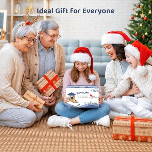 LIWAN Bird Feeder with Camera Solar Powered, 1 Year Trial AI Identify, 2K Live Video, Smart Bird Feeder Camera Wireless Outdoors, 2.4GHZ WiFi, Instant Arrival Alerts, Ideal Gift for BirdLovers