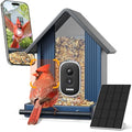 Smart Metal Bird Feeder with Camera, Deep Blue | Squirrel Proof, 2.5K UHD AI Identification, Wireless Solar Powered, Real-time Videos & IMG, Outdoor for Garden Birding, Gift - color: Blue