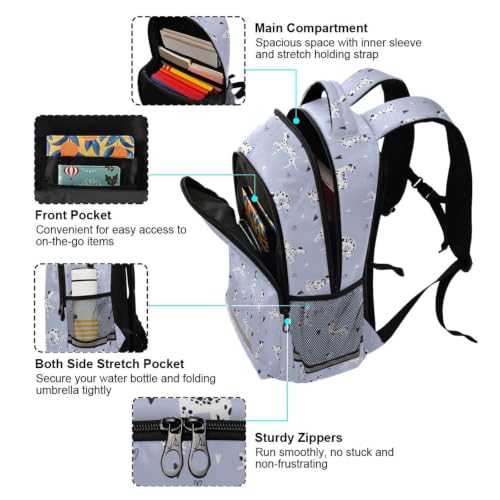 Kids Dalmatian Dogs Backpack for Boys Girls School Bags | Elementary Middle, Travel Daypack Lightweight Waterproof with Reflective Strip - color: Cartoon Dalmatian Dogs