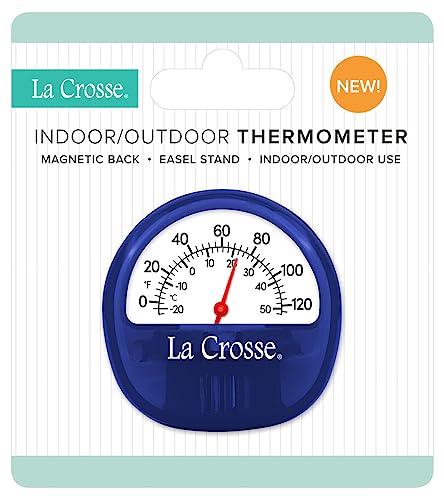 La Crosse 104-106BL Blue Analog Thermometer with Magnetic Back