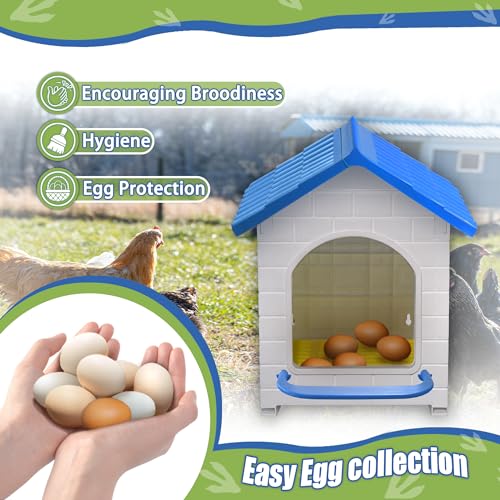 Chicken Nesting Box for Laying Eggs 1/2/3 Pack Large Easy to Assemble Hen Plastic Nesting Box with Washable Nesting Pad for Chicken Coop Wall or Ground Mounted (1 Pack) - size: 1 Pack