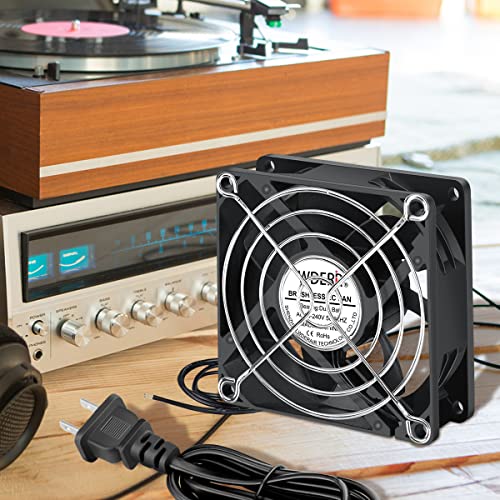 80mm Muffin EC Cooling Fan 80x25 Dual Ball Axial Exhaust Fan | AC 110-240V Power, small cooling fan for reptile terrarium, incubator, PC cabinet, electronics ventilation & DIY project - style: 80mm x 25mm