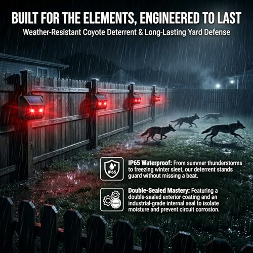 2026 Solar Nocturnal Animal Repeller Coyote Deterrent Predator Lights for Coyote Raccoon Deer Fox Skunk Predator Eyes Animal Deterrent for Chicken Coop Farm Yard,4 Pack