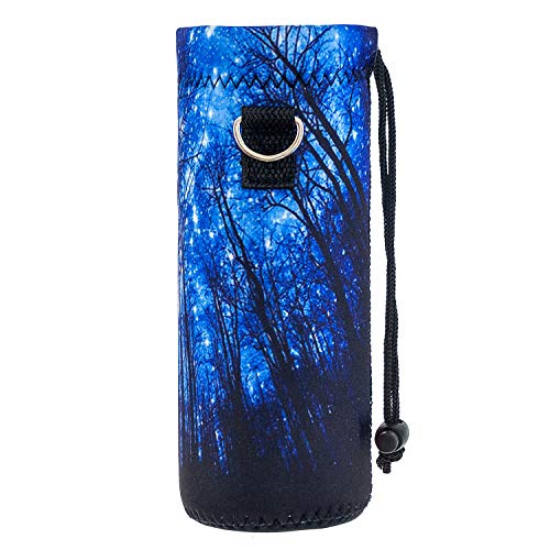 Neoprene 500ML/750ML/1000ML Water Bottle Bag Carrier, Portable Insulated Bottle Sling Holder Case Pouch with Adjustable Shoulder Strap for Men Women Walking Hiking Running - color: Forest, size: 500ML