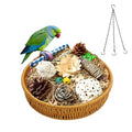 Bird Toy Parrot Toys Rattan Bird Foraging Box for Cockatiels,Parakeets,Conures,Love Birds & Small to Medium Parrots - size: Large-rattan