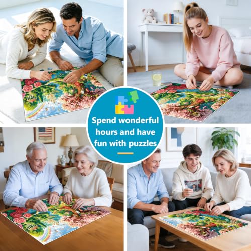 500 Piece Puzzle for Adults,Magical Rainbow Fantasy Garden Fairytale Puzzle | Dreamlike Rainbow Garden View,Perfect Fit Dust-Free,Fun Family Game,Home Decor & Birthday Gift for Adults&Seniors 20.5x15 in - color: Garden