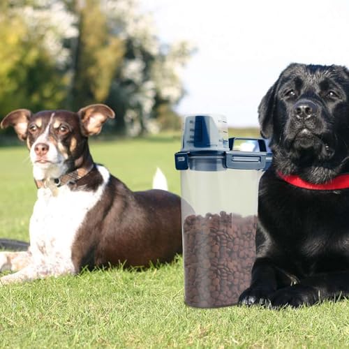 TIOVERY Upgraded Dog Food Storage Container Small, Cat Food Container Airtight, Pet Food Container Dispenser with Pour Spout, Measuring Cup and 4 Seal Buckles for Dogs, Cats, Birds (Blue) - color: Blue 3 Qt