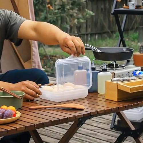 6 Grid Egg Container, Plastic Egg Carrier for Camping Picnic Travel-2Pcs | Shockproof & Portable Egg Tray Storage Box, Kitchen Crisper Egg Holder for Outdoor, Clear White
