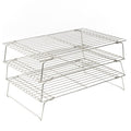 Durable 3 Tiers Stackable, 16" x 10" Cooling Rack for Baking | Professional Grade, Premium 100% Stainless Steel, Baking Rack & Wire Cooling Mesh, Dishwasher Safe, Oven Safe - size: 10" x 16" 3-Pack