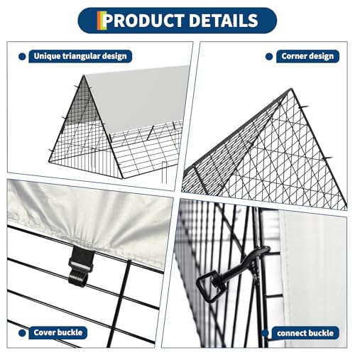 Chicken Tunnel, 118” Portable Metal Poultry Playpen with Waterproof Cover | Outdoor Chicken Run Tunnel for Yard, Also for Ducks & Rabbits, Outside Chicken Tunnel - size: Straight Line Frame