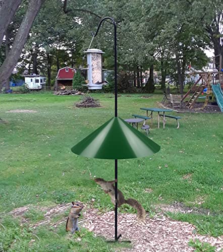 19 Inch Wide Squirrel Baffle for Bird Feeder Pole, Outside Pole Mount Stopper & Bird House Guard for Outdoor Shepherd’s Hook, Green, 1 Pack - color: Green