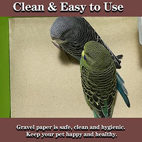 10pcs Gravel Liner Paper for Bird Cage, 11 x 17 inch Birdcage Liner Bedding Calcium Paper Special for Bird Cage in Sea Sand Pick Your Size (10)