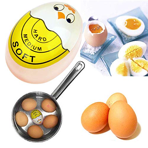 TOFOREVO Egg Timers for Hard Boiled Eggs Timer Yellow 6 Pack | BPA-Free, Color Changing Tells When Eggs are Ready - color: Yellow