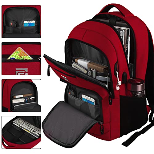 Laptop Backpack,Business Travel Anti Theft Slim College Backpack | Water Resistant Durable Computer Bag Gift for Women & Men Fits 15.6 Inch Laptop and Notebook - Red - color: Red, size: 15.6 Inch, style: Laptop