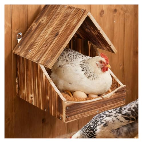 Chicken Nesting Boxes, Wall-Mounted Wooden Nesting Box,Specialized for Chicken Coops, Features a Cozy & Private Laying Space, Suitable for Chickens, Ducks and Other Poultry - color: 1 Pack