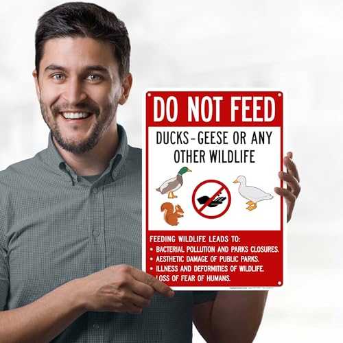 Do Not Feed Ducks Geese Or Any Other Wildlife Sign Sign, 10x14 Inches, 55 mil thick HDPS (high density polystyrene), Made in USA by My Sign Center - size: 10x14 Polystyrene