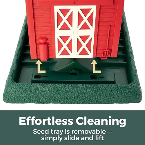 North States Village Collection - Large Red Barn Bird Feeder: Hanging Bird Feeder for Outdoors, Holds 8 Pounds of Seed