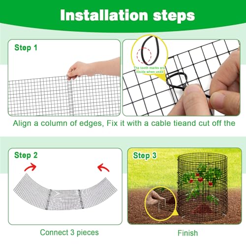 10 Pcs 11.8"x 11.8"/11.8"x 19.6" Available Chicken Wire Cloches for Plants, Plant Protector from Animal, Garden Covers Netting Iron Wire Mesh to Protect Plants Vegetables from Rabbit Squirrel Chicken - size: 11.8"D x 11.8"H
