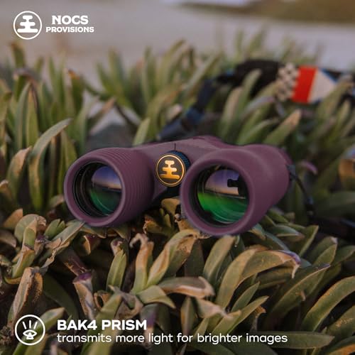 Nocs Provisions Field Issue Compact 10x32 Waterproof Binoculars Shockproof | Fogproof, 10X Magnification, Bak4 Prism, Multi-Coated Lenses for Adults & Kids, Bird Watching, Hunting & Wildlife Viewing - color: Oxblood Maroon, size: 10x32