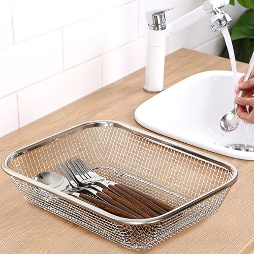 Utensil Drying Rack, 2 Pack Utensils Holder Dishwasher Silverware Basket | Compact Dish Rack, Kitchen Counter Drainer, Chopsticks, Spoons, Forks, Knifes Drainer Organizer - size: 2pcs Large