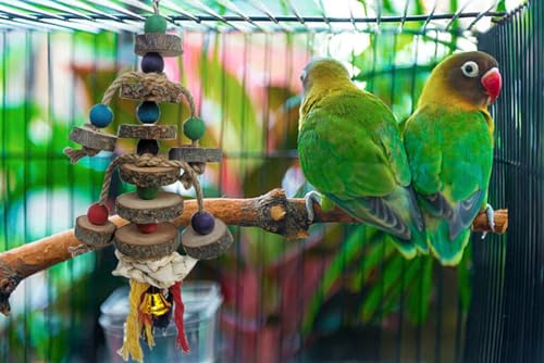 Bird Toys for Conures Parakeet, Birds Cage Accessories, Bird Shredding Foraging Toys for Cage - color: WoodMan