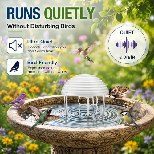 Bird Bath Water Circulator with 2 D-Cell Batteries, Quiet Waterproof Bird Bath Agitator, Birdbath Bubbler Keeps Water Moving & Attracts Birds for Outdoor Patio Garden(Butterfly Paddle) - style: Butterfly Paddle