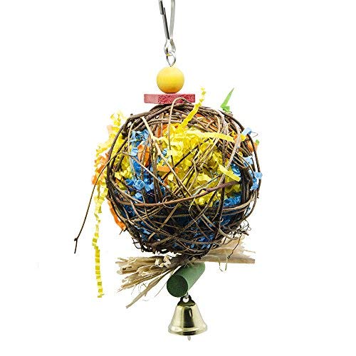EBaokuup 2 Pack Bird Chewing Toys Foraging Shredder Parrot Cage Shredder Hanging Toy for Cockatiel Conure African Grey Amazon