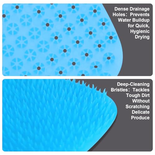3-Pack Egg Washer, Egg Cleaner Scrubber for Fresh Eggs, and Vegetable Scrubber & Dish Brush Set - Flexible Vegetable Fruit Brush for Potato, Lemon, Cucumber, Cleaning Tools for Kitchen Sink