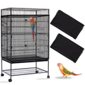 Daoeny 2PCS Bird Cage Seed Catcher, Large Bird Cage Cover, Adjustable Soft Airy Nylon Mesh, Birdcage Cover Skirt Seed Guard for Parrot Parakeet Macaw Round Square Cages (Black & Black) - color: Black & Black