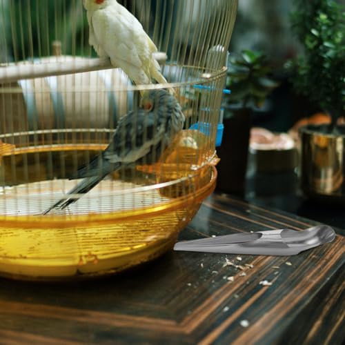 Toddmomy Bird Food Feeding Scoop Pet Feeding Food Shovel Bird Seed Scoop Funnel Stainless Steel Handle Spoon