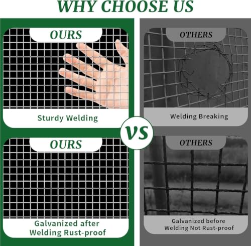 19-Gauge Galvanized Hardware Cloth, 1/2 in Mesh, 16 in x 50 ft | 1/2-inch welded wire mesh roll for chicken coops, garden barriers, tree guards, cage repairs and DIY screens - color: Sliver, size: 1/2in x 16in x 50ft