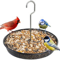 iBorn Hanging Bird Feeder Tray, Metal Mesh Bird Feeder Bowl with Thick Metal Hanger, Sturdy & Durable Bird Feeders for Outdoors, Easy to Refill & Clean, Pack of 1, Black - size: Bird Feeder Tray Only,Pack of 1